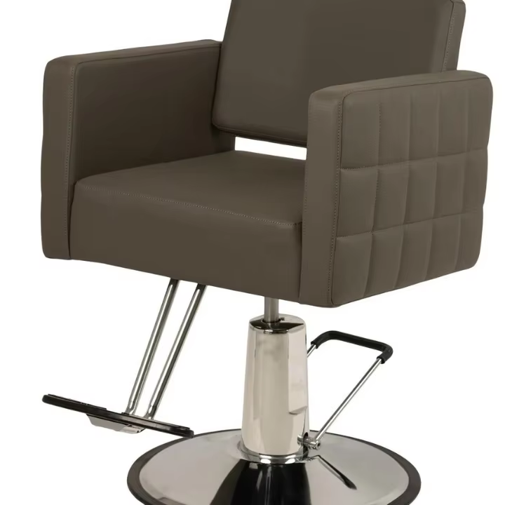 Modern Simple Leather Metal Iron Chrome PU Ceramic Aluminium Barber Chair for Hotels Workshops Gyms Hair Cutting Salon Furniture