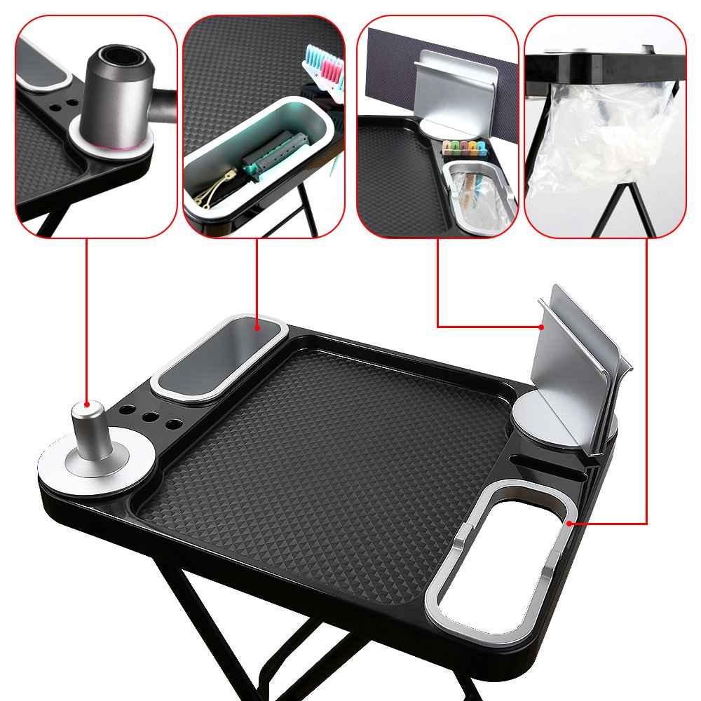 New Design Foldable Hair Salon Trolley for Barber Shop Beauty Hairdresser Storage Tool Cart with 4 Wheels