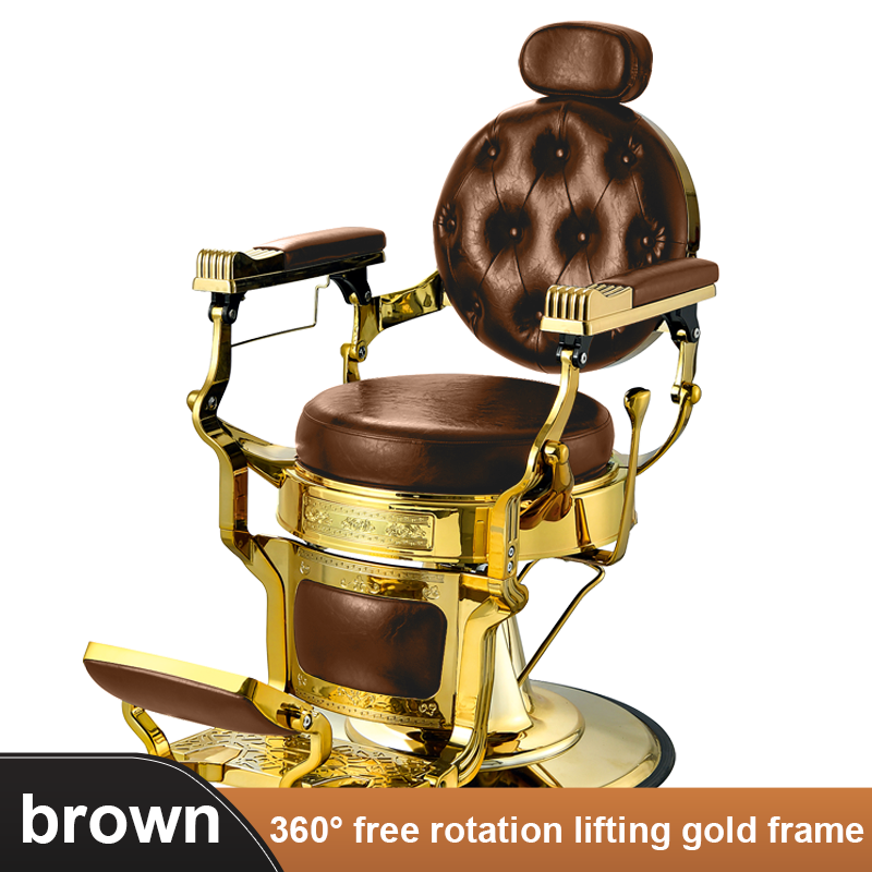 The Haircut Chair Jincheng Green Salon Furniture Round Barber Shop Hair Care Club Chair Chair Dyeing and Shaving Can Put Down