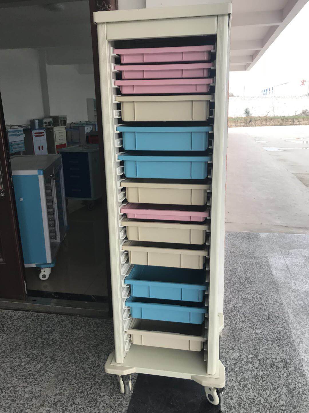 Stainless Steel Hospital Medical record Trolley and Infusion Trolley for hospital