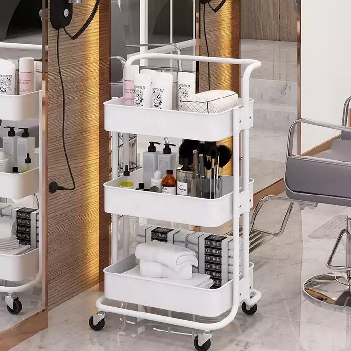 Popular beauty salon trolley SPA salon multi-functional nail cart storage rack