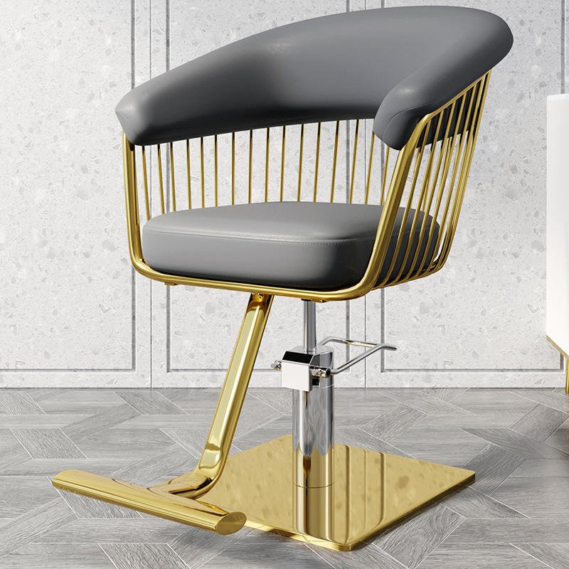 Wholesale Fashion Gold Barber Beauty Salon Furniture Hair Salon Chair Kids Barber Chair And Mirror Set