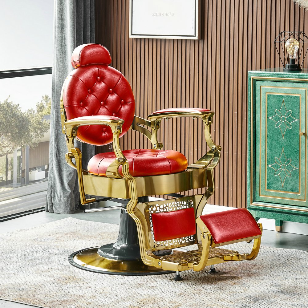 Hairdressing Hair Reclining Hydraulic Vintage Shop Furniture Beauty Salon Styling Barber Chair