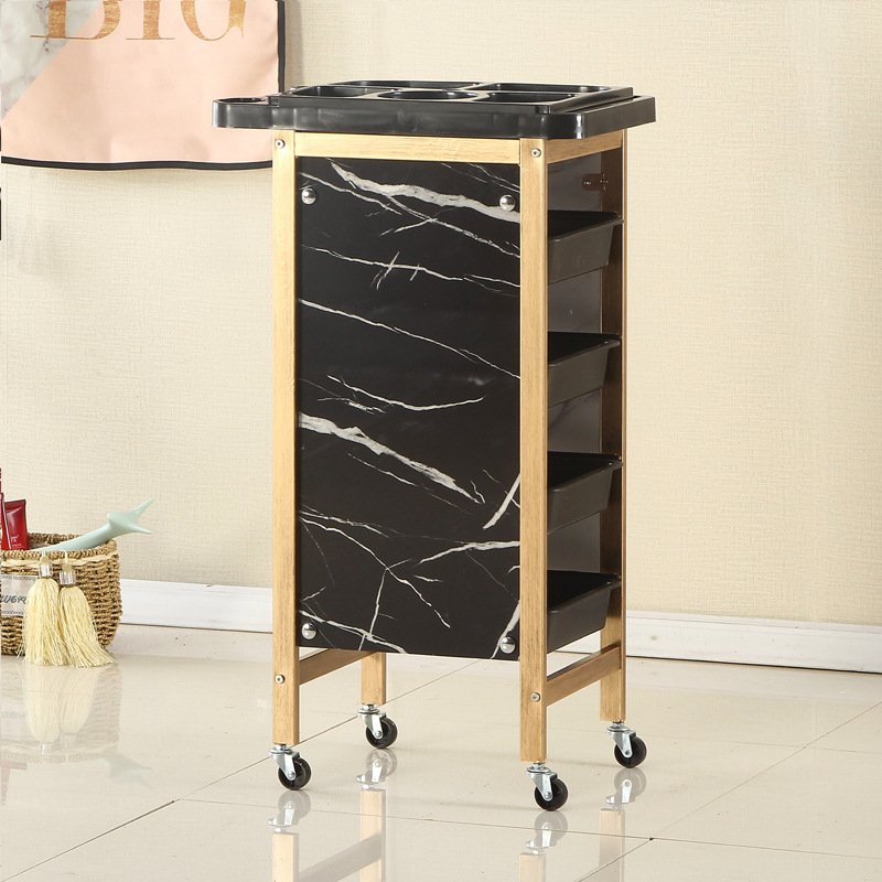 Simple Design Bedroom Furniture Leather Cover Wooden Dresser Stainless Steel Dressing Table