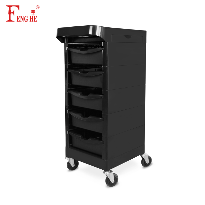 barber Salon Supplies barber Trolley Black ABS Practical Beauty Cart
