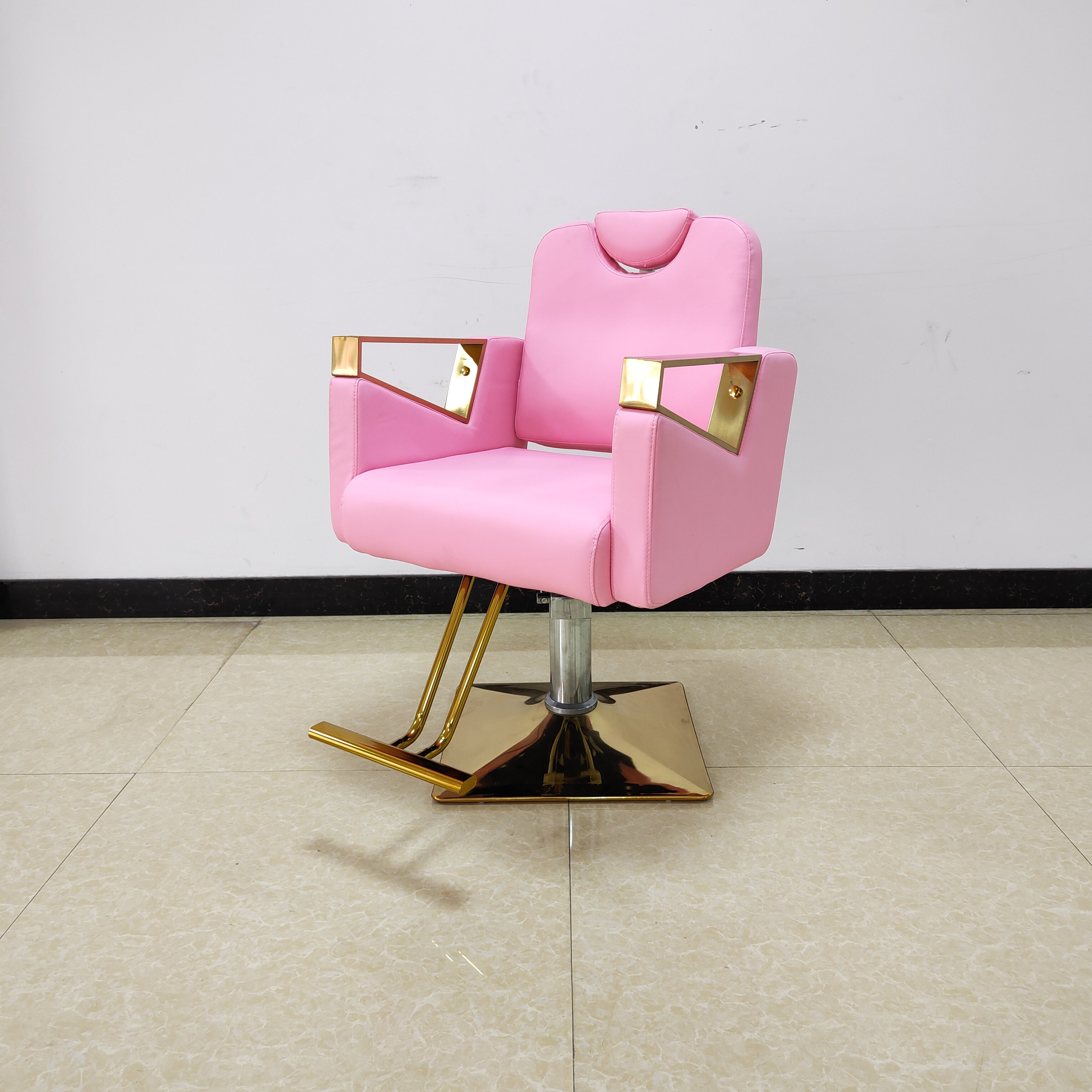 Wholesale Salon Furniture Barber Shop Hairdressing Barber Chairs High Quality Pink Makeup Styling Chair