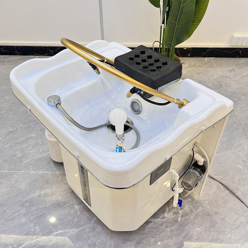 Factory Automatic Smart Shampoo Bowl European Style Designer Hair Salon Freestanding Shampoo Basin Shower Head Wash Basin