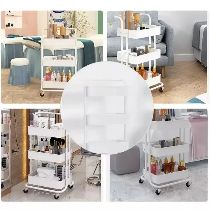 Factory sales support custom household mobile cart storage rack floor mobile multi-layer massage table bedside storage rack