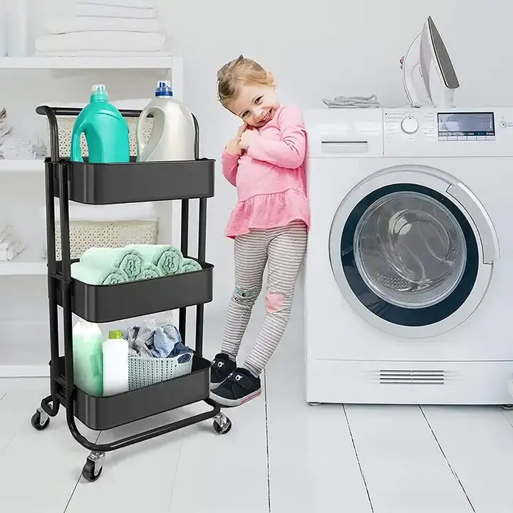 Factory sales support custom household mobile cart storage rack floor mobile multi-layer massage table bedside storage rack
