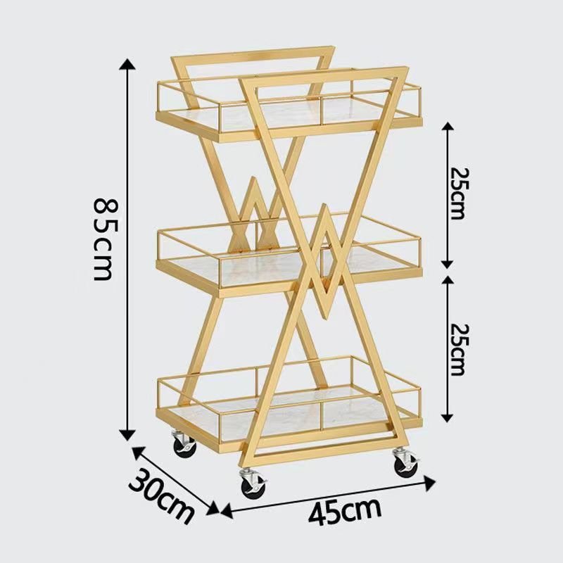 Cheap Gold And White Metal Foldable Beauty Hair Hairdressing Cart Spa Salon Trolley
