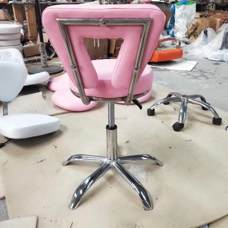 Kisen Wholesale gold lifting barbershop furniture salon fiberglass chair with stool chair salon on sale