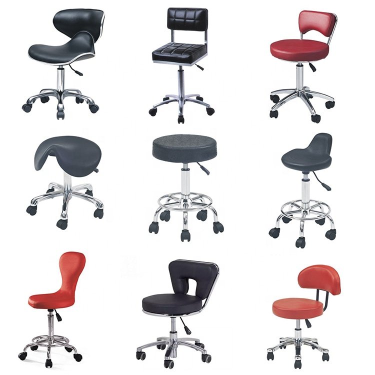 Kisen Wholesale gold lifting barbershop furniture salon fiberglass chair with stool chair salon on sale