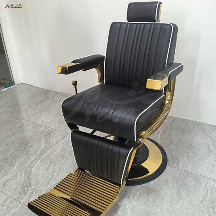 Vintage Black&gold All Purpose Hydraulic Recline swivel Barber Chair For Barber Shop