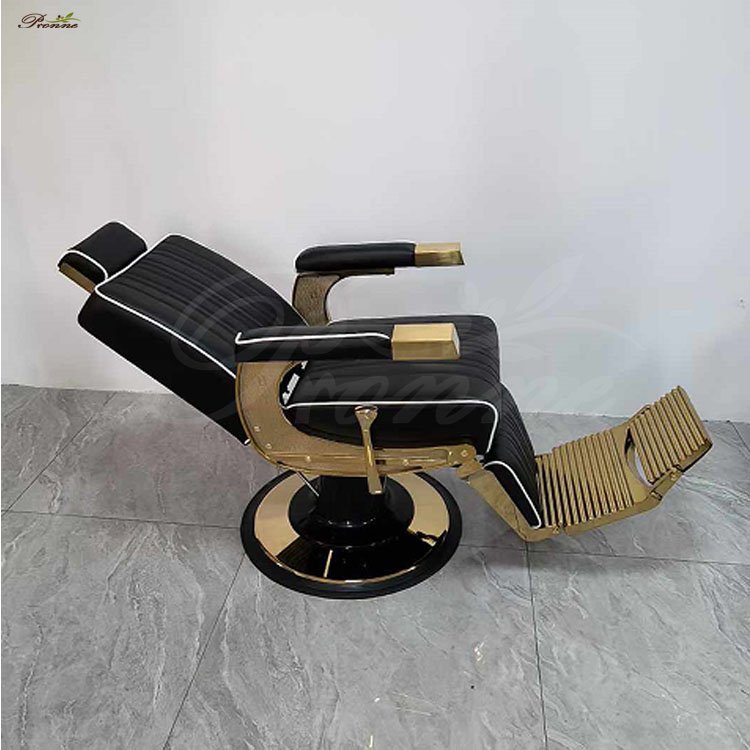 Vintage Black&gold All Purpose Hydraulic Recline swivel Barber Chair For Barber Shop