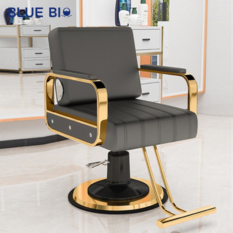 Luxurious Classic Black Square Beauty Styling Barber Waiting Chair Adjustable Rotating Hair Salon Chair