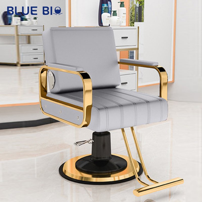 Luxurious Classic Black Square Beauty Styling Barber Waiting Chair Adjustable Rotating Hair Salon Chair
