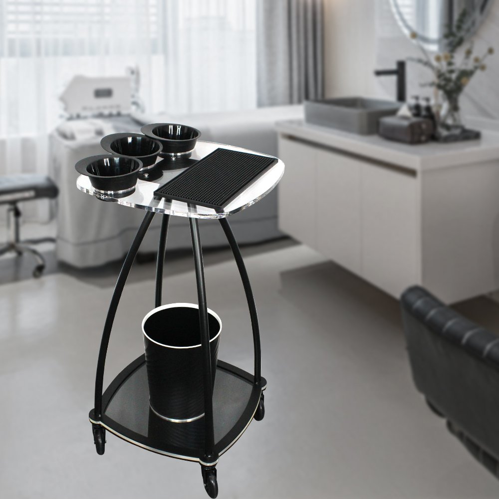 Multi-functional Salon Tools Hairdressing Furniture Cart with Wheel Acrylic Beauty Salon Trolley