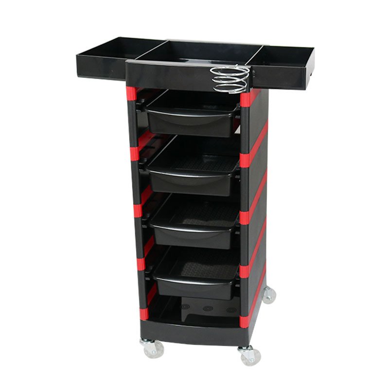 Wholesale White 5 Tier Salon Trolley Cart Stylists Real Personal Assistant Black Deluxe plastic beauty salon trolley