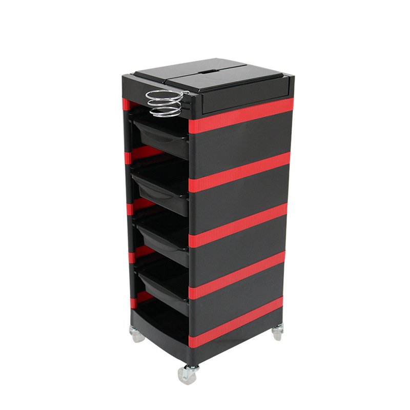 Wholesale White 5 Tier Salon Trolley Cart Stylists Real Personal Assistant Black Deluxe plastic beauty salon trolley