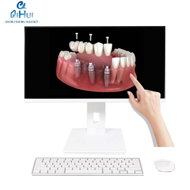 27 inch touch All in one pc Hospital Nurse Full-Featured Monitor Cart with Keyboard Tray Laboratory Dental Clinic