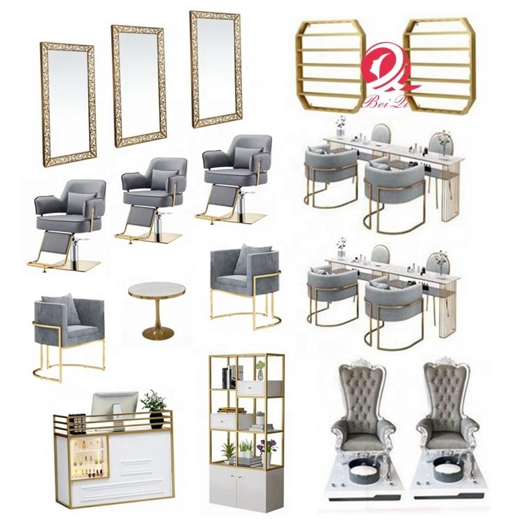 Cheap hair salon shop furniture hydraulic pump white set barber chairs