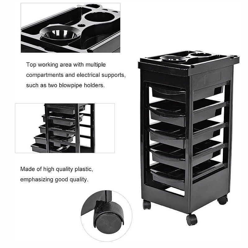 Professional Trolley Beauty Salon SPA Station Rolling Cart For Barber Shop