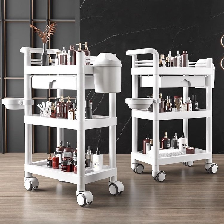Beauty salon furniture used nail Storage Cart multifunction hair salon trolley