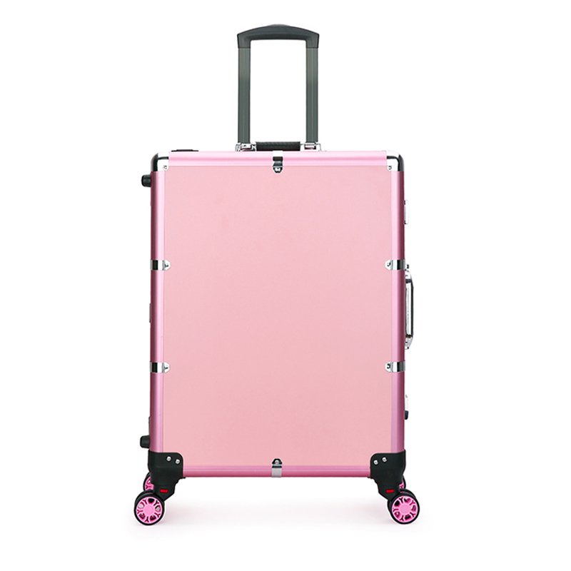 Professional travel makeup case with light and mirror salon makeup station makeup trolley with bulbs on wheels