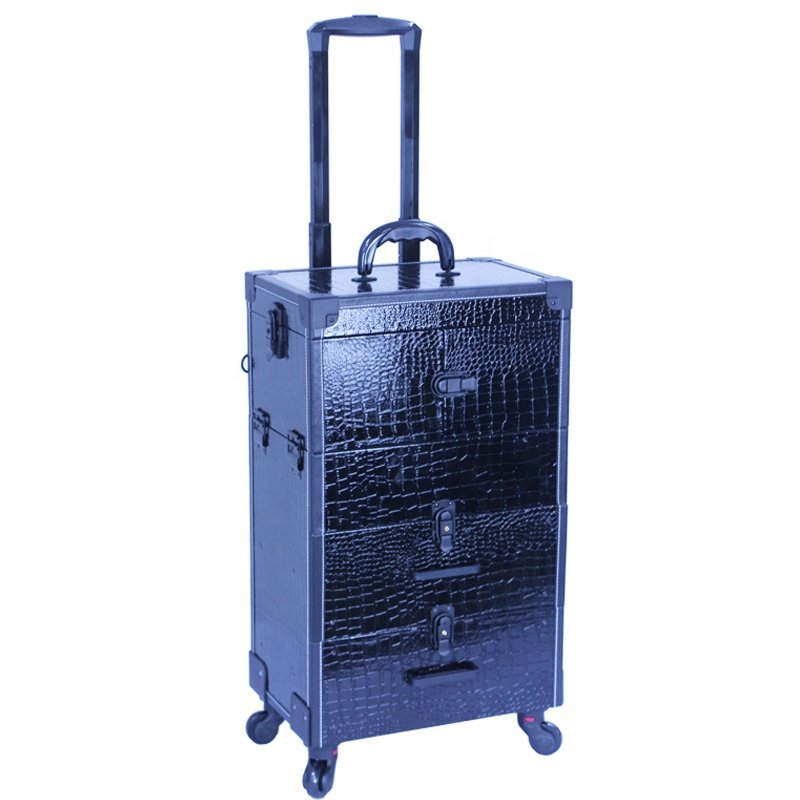 Professional beauty Makeup Train Case barber box with drawers nail case polish storage organizer for trolley nail art