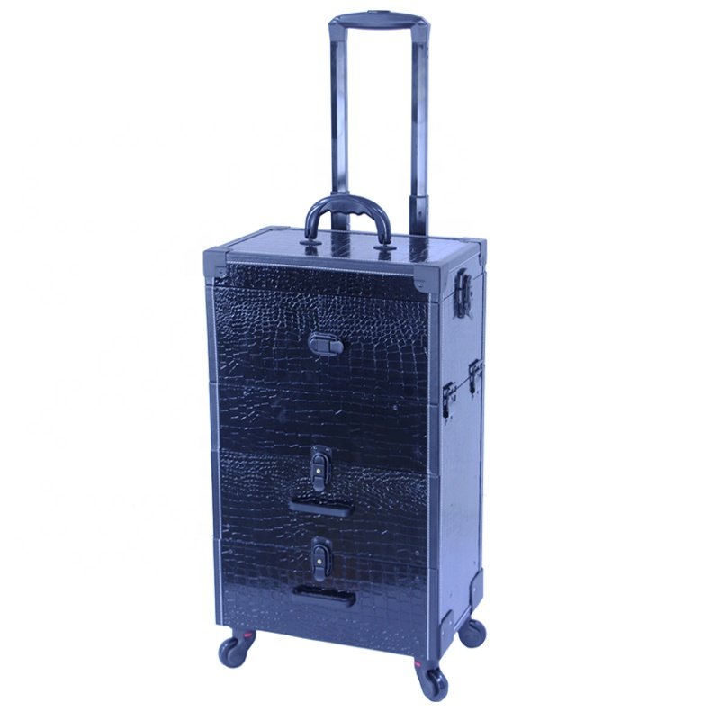 Professional beauty Makeup Train Case barber box with drawers nail case polish storage organizer for trolley nail art
