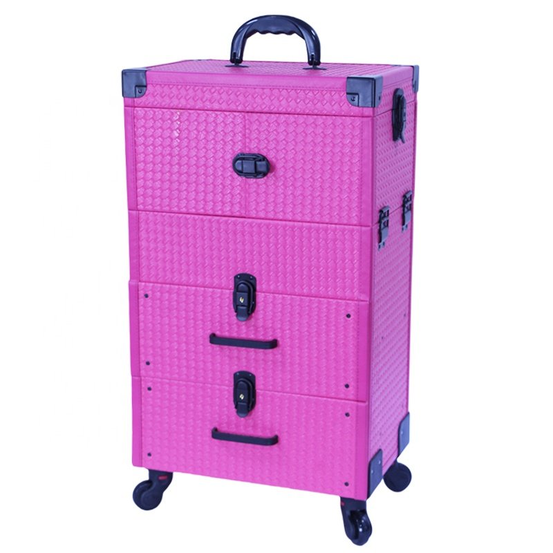 Professional beauty Makeup Train Case barber box with drawers nail case polish storage organizer for trolley nail art