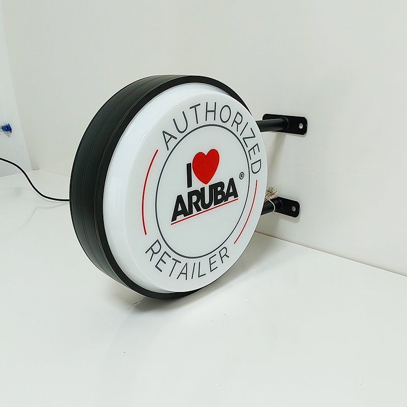 Factory Customizable Outdoor Circular LED Lightbox Acrylic Advertising Board with Aluminum Frame for Store Signa