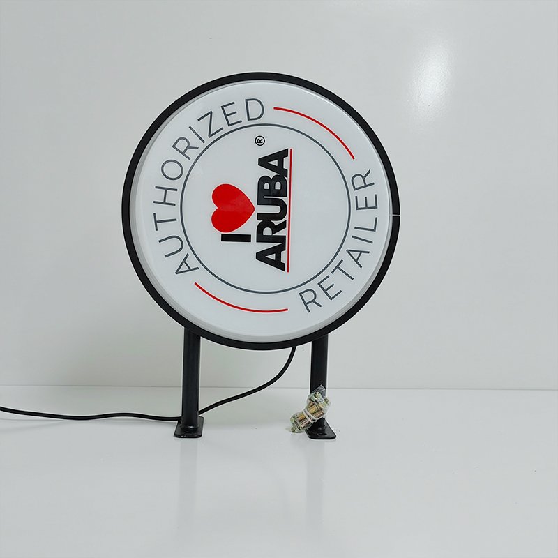 Factory Customizable Outdoor Circular LED Lightbox Acrylic Advertising Board with Aluminum Frame for Store Signa
