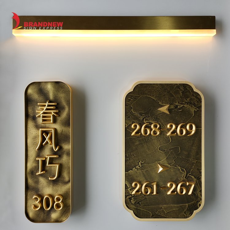 BRANDNEWSIGN Custom Classical House Number Plaque Plates Black Painting 3D Huisnummer House Numbers Manufacturer