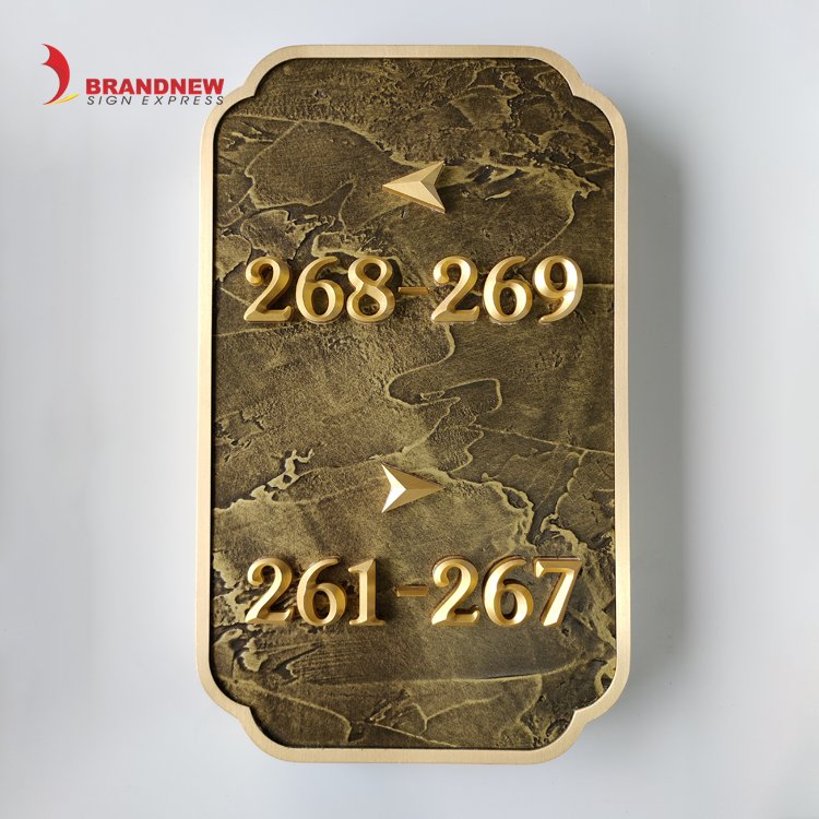 BRANDNEWSIGN Custom Classical House Number Plaque Plates Black Painting 3D Huisnummer House Numbers Manufacturer