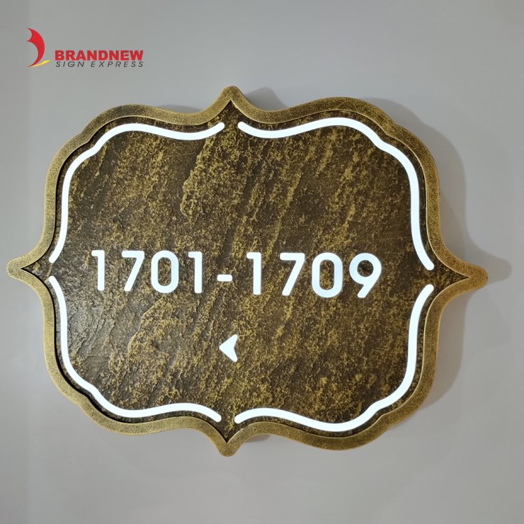 BRANDNEWSIGN Custom Classical House Number Plaque Plates Black Painting 3D Huisnummer House Numbers Manufacturer
