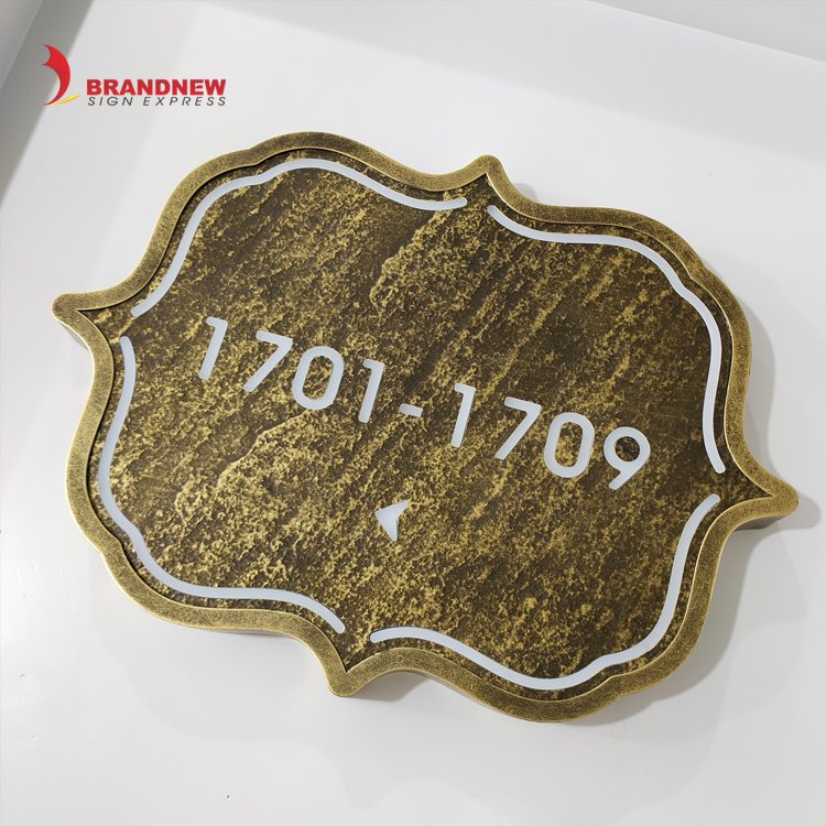 BRANDNEWSIGN Custom Classical House Number Plaque Plates Black Painting 3D Huisnummer House Numbers Manufacturer