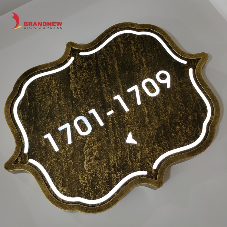 BRANDNEWSIGN Custom Classical House Number Plaque Plates Black Painting 3D Huisnummer House Numbers Manufacturer