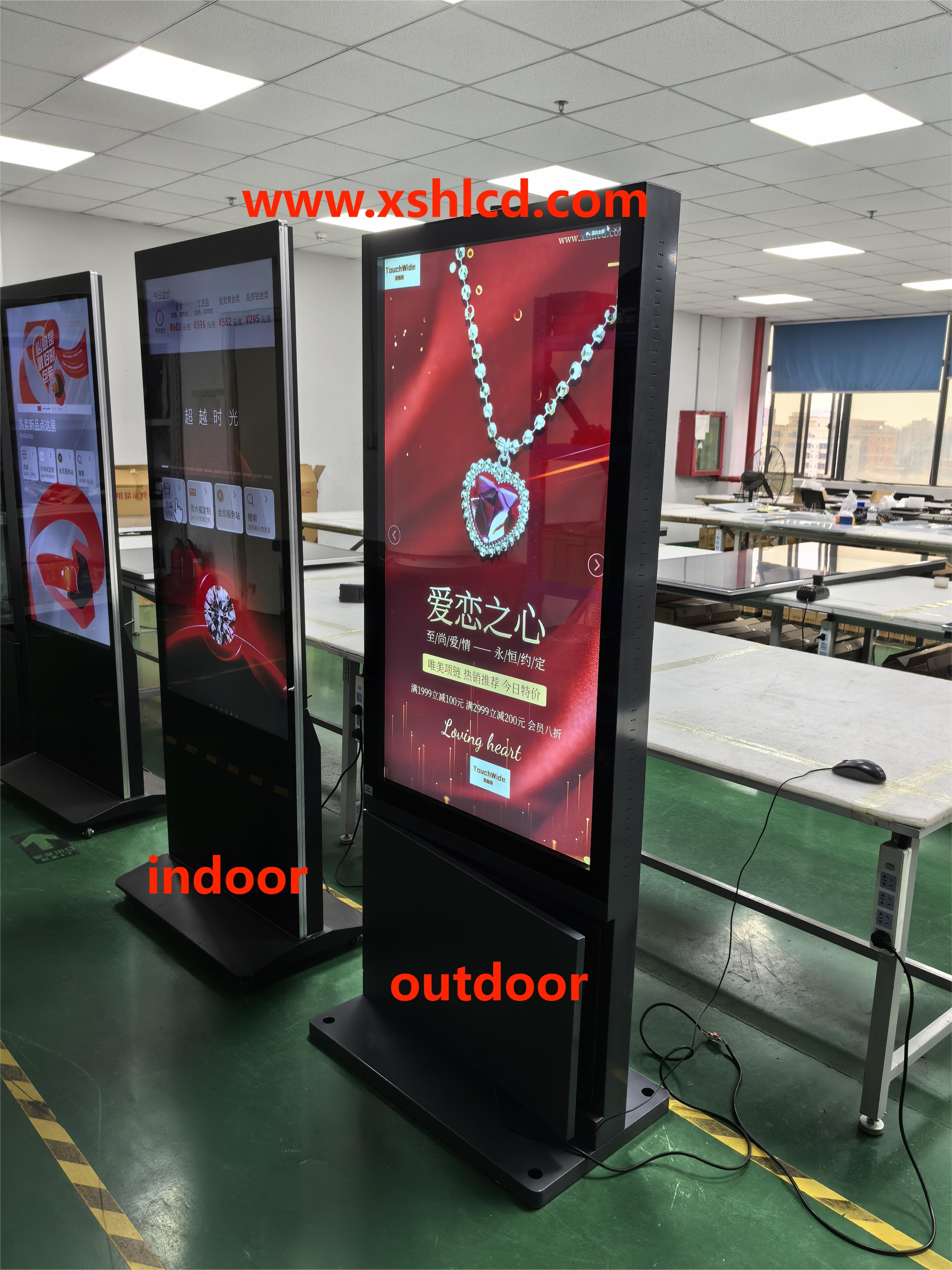 43 49 55 65 75 86 inch outdoor LCD TV Floor Stand LCD Touch screen kiosk waterproof HD electronic advertising screen High Street