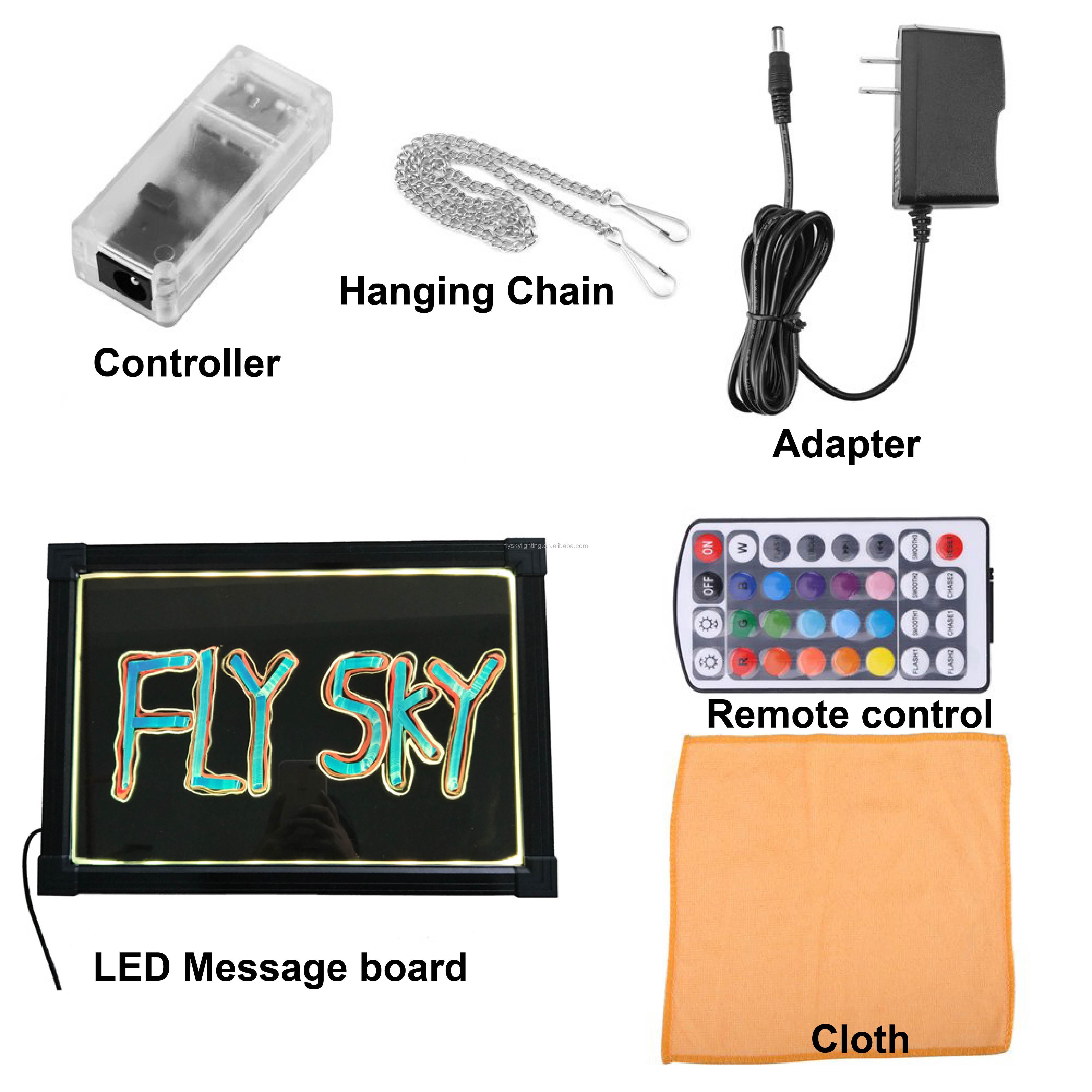 LED Illuminated Hanging Message Writing Board for shop advertising