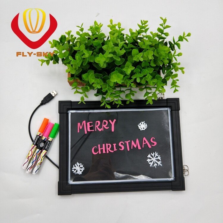 LED Illuminated Hanging Message Writing Board for shop advertising