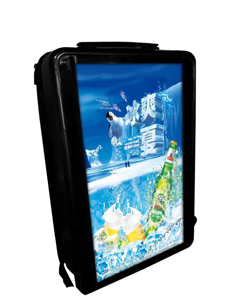 Outdoor Waterproof 21.5 Inch Walking Backpack Screen LCD Displays Digital Signage Menu Advertising Player