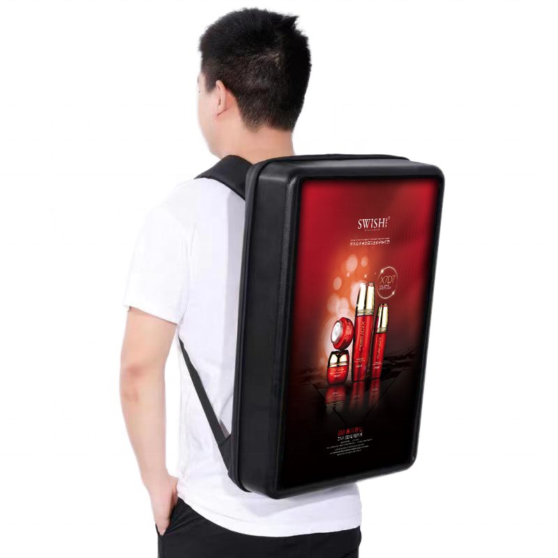 Outdoor Waterproof 21.5 Inch Walking Backpack Screen LCD Displays Digital Signage Menu Advertising Player