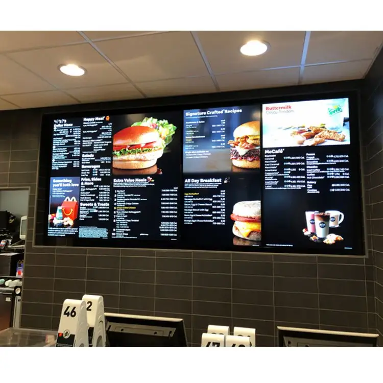Digital Signage Hanging Window Facing Lcd Menu Board restaurant Advertising Video Display lcd Screen