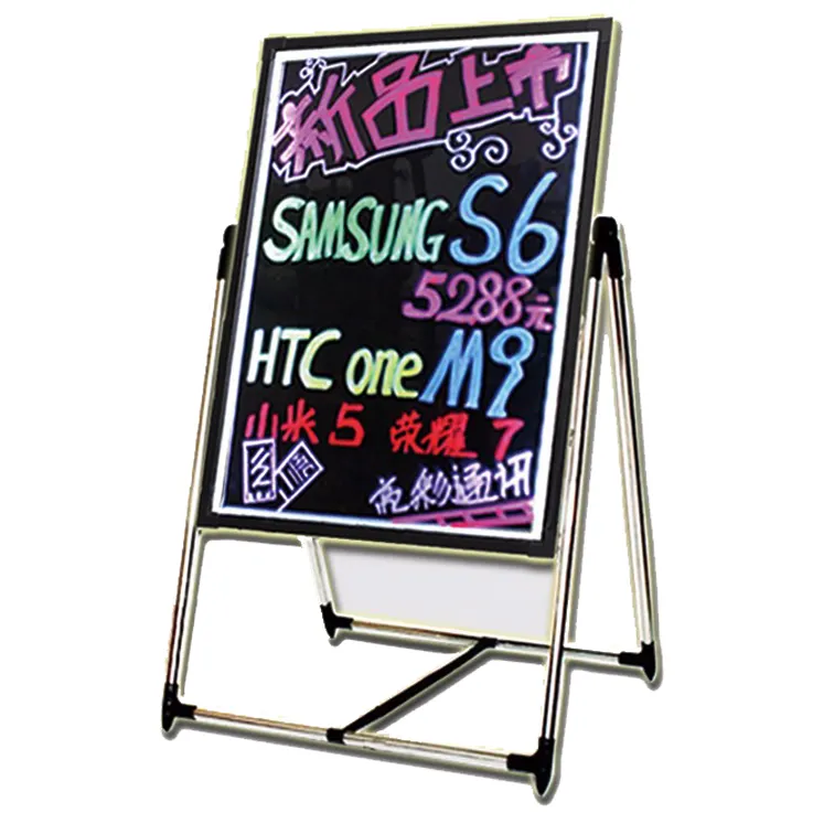 Factory Hot 600*800mm Sales Led Advertising Board Rgb/Led Fluorescent Writing Board For Shops Bar