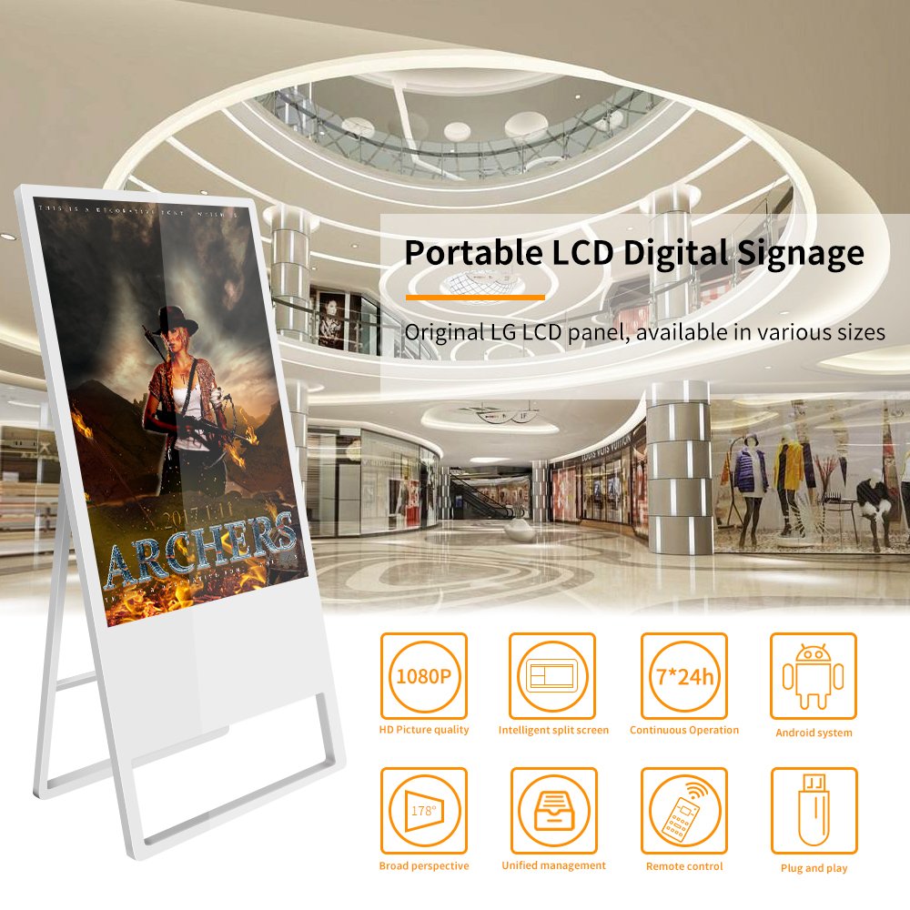 32-65 Inch Electronic Digital Totem Restaurant Menu Board 4K Vertical LCD Touch Screens Digital Signage And Display Use For KFC