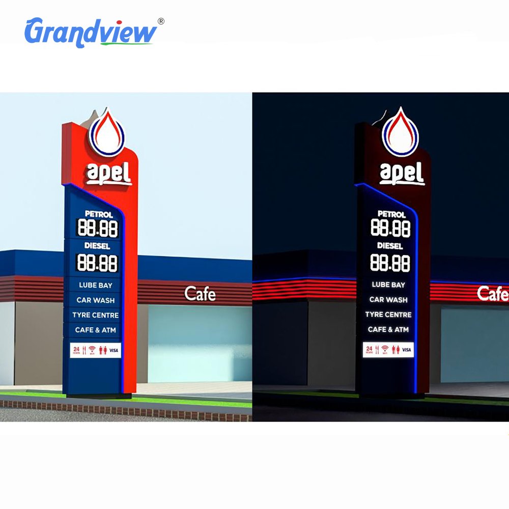 Gas station led price sign waterproof digit sign led display board