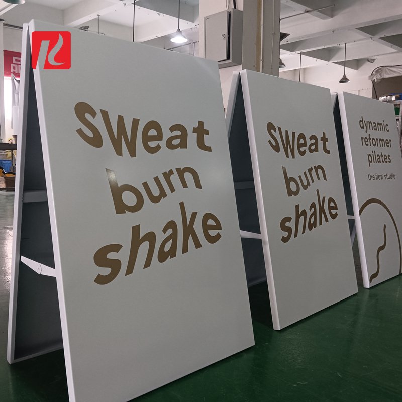 Kexian Custom Folding Double Sided Outdoor Sign Board Stand Business Metal Sidewalk Sign Advertising A Frame Sign Board