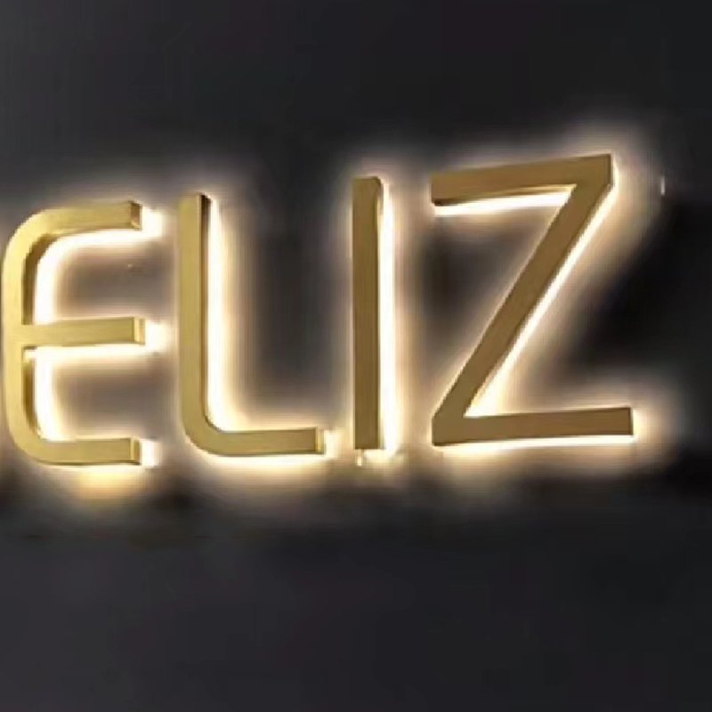 Customized Acrylic Mirror Gold Sign Salon Business Sign Wall Sign 3D Logo