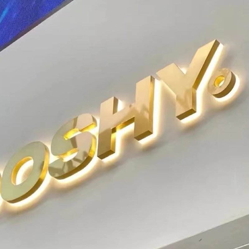 Customized Acrylic Mirror Gold Sign Salon Business Sign Wall Sign 3D Logo